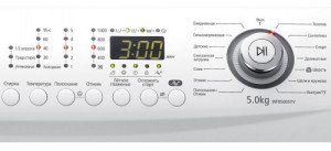 Tvättmaskinens kontrollpanel, centrifugeringsknappar