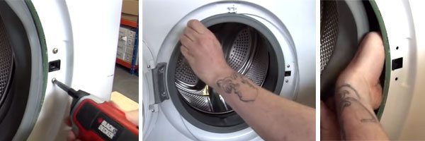 Pinapalitan ang lock ng pinto ng washing machine