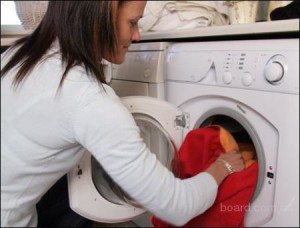 Wassen in een wasmachine