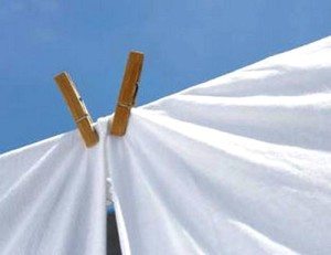 Drying white laundry