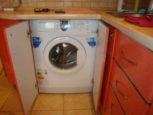 Installing a built-in washing machine under the countertop