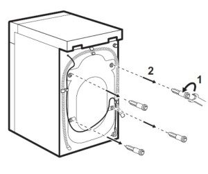 How to remove shipping bolts on a Haier washing machine