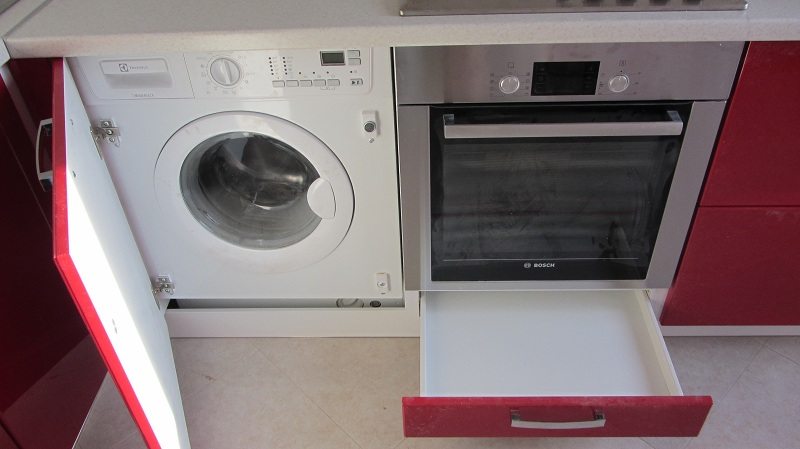 washing machine in the kitchen