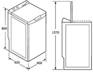 Dimensions of a top loading washing machine