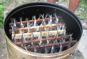 smokehouse from a washing machine drum