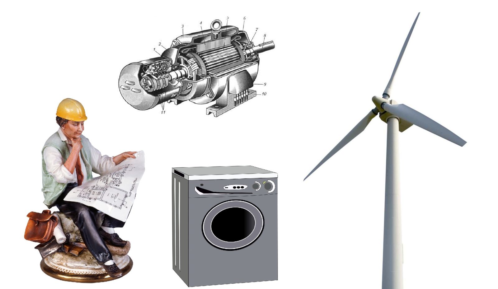 wind generator from a washing machine engine