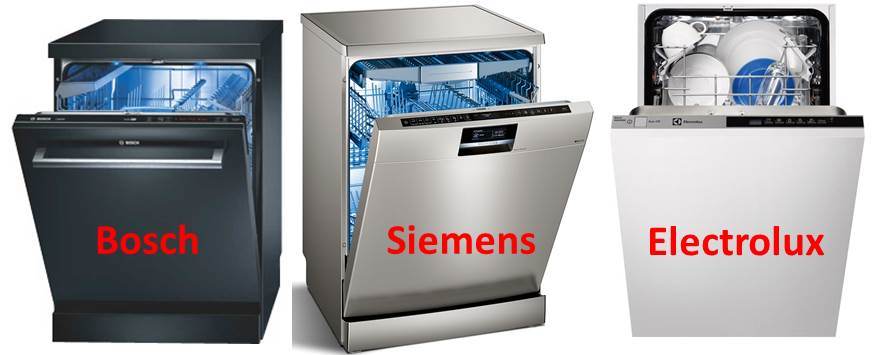 Dishwashers Bosch, Siemens and Electrolux