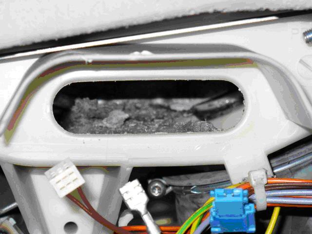 hole for heating element in washing machine