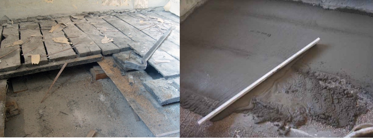 concrete platform for washing machine