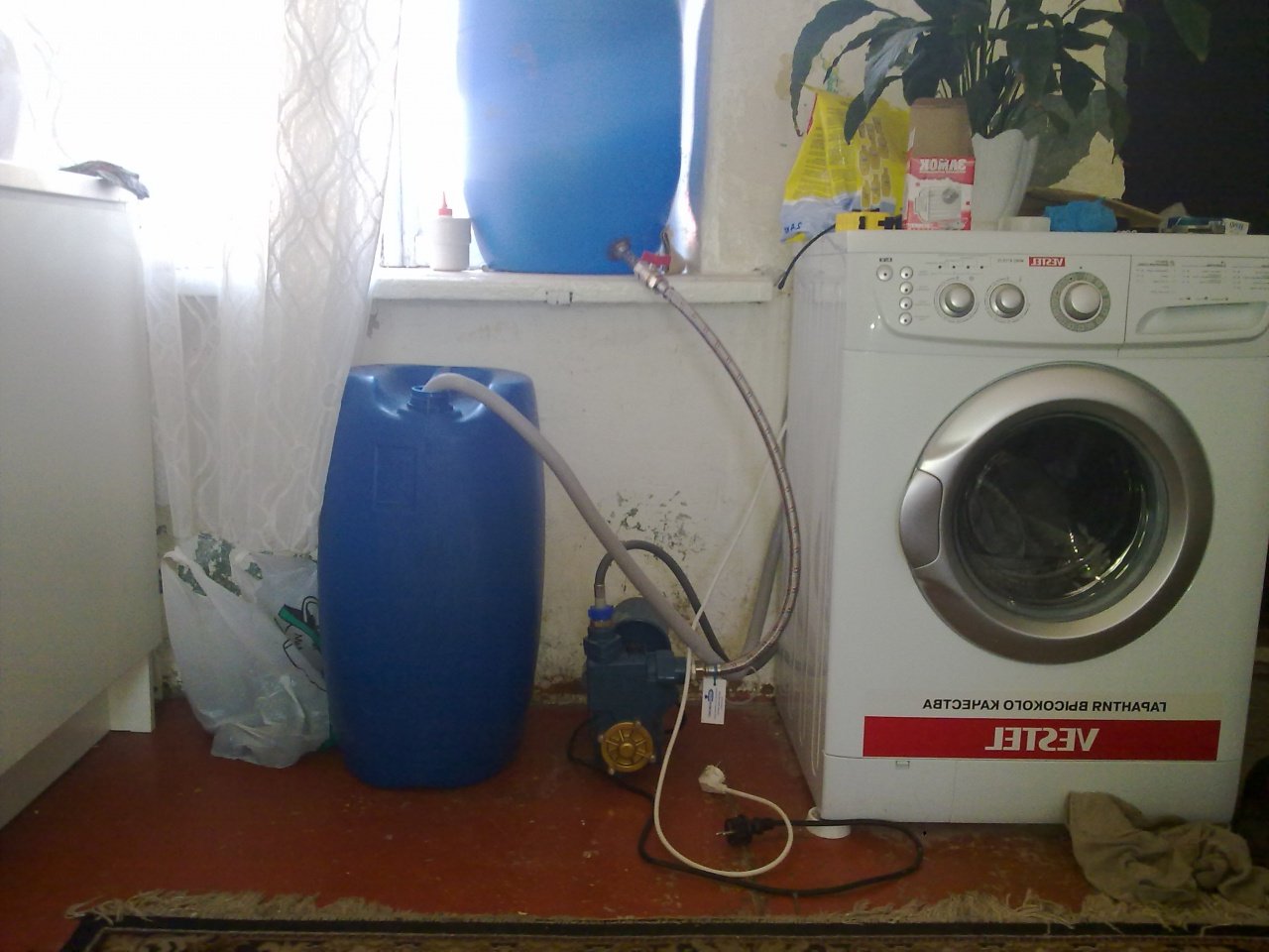 pagkonekta ng washing machine nang walang tubig na tumatakbo