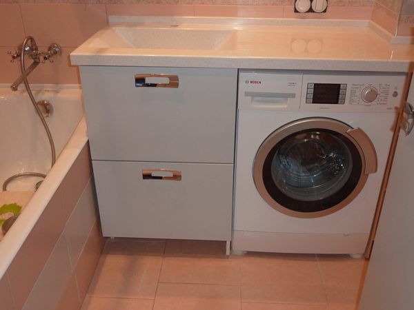 countertop above the washing machine