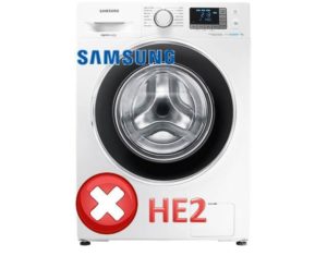 Samsung-Waschmaschine gibt einen Fehler HE2 aus