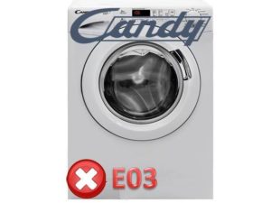 error e03 in Kandy washing machines