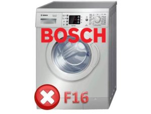 Klaida F16 Bosch skalbimo mašinoje