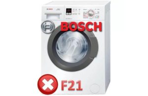 Kļūda F21 Bosch veļas mašīnā