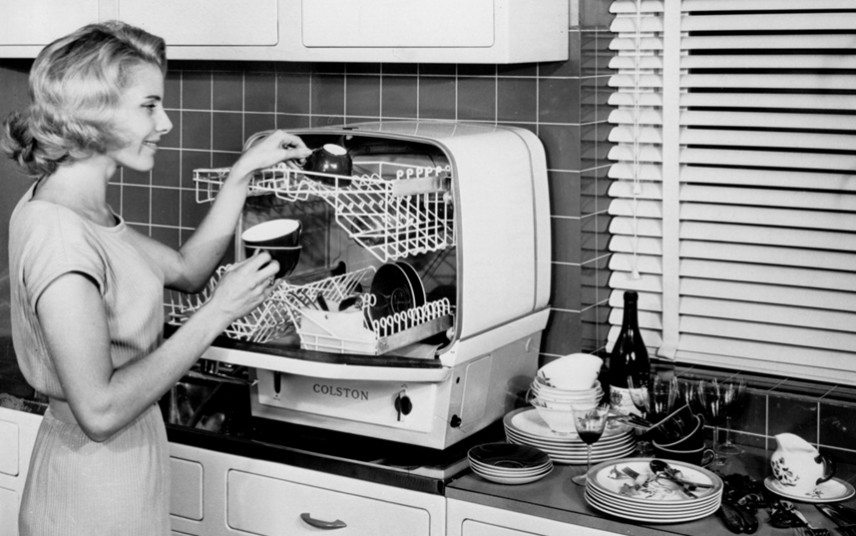 in the mid-20th century, dishwashers began to gain popularity