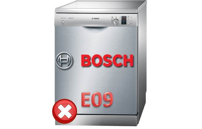 errore E09 nelle lavastoviglie Bosch