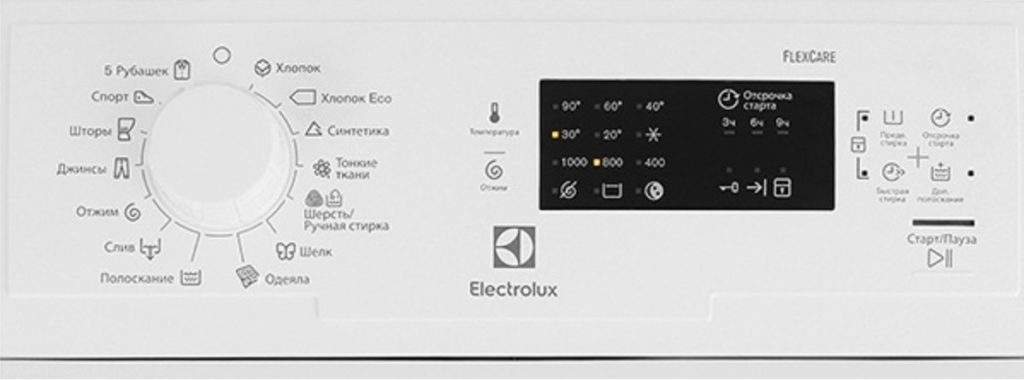 Electrolux EWT 0862 IDW ohjauspaneeli