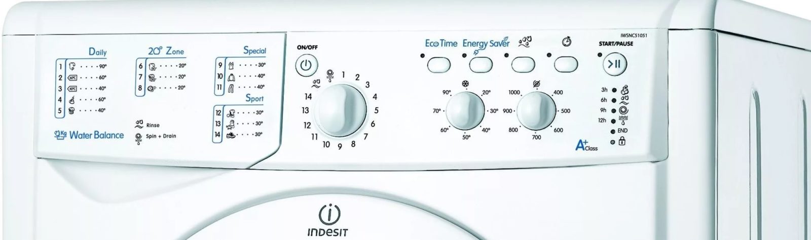 Indesit IWSC 61051 kontrollpanel