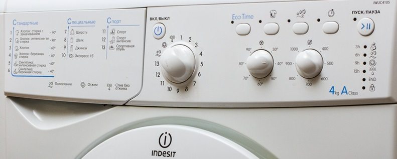 Indesit IWUC 4105 kontrolpanel