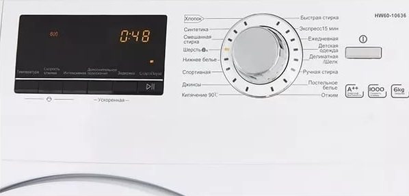 Haier HW60 10636 control panel