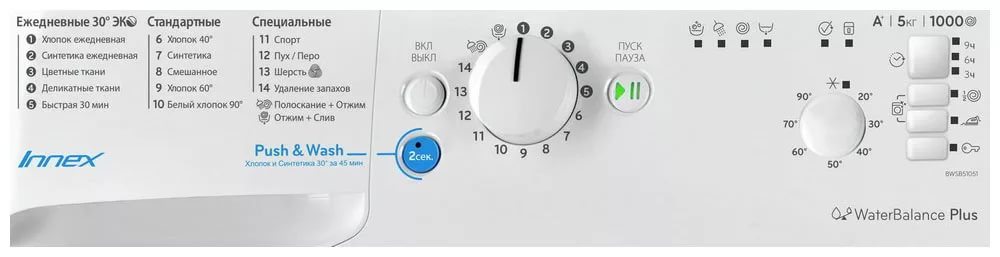 Indesit BWSB 51051 kontrolpanel