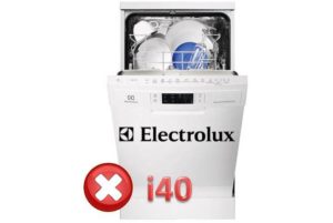 เกิดข้อผิดพลาด i40 ในเครื่องล้างจาน Electrolux