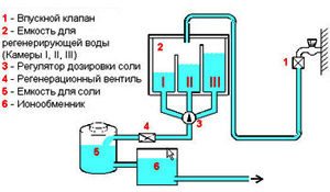 Schema zur Anreicherung des Ionenaustauschers mit Salzwasser