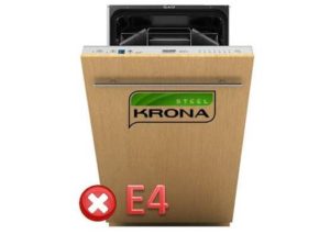 Error code E4 in Krona dishwasher