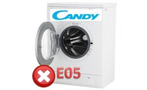 Error E05 sa Candy washing machine