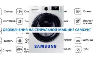 Designaciones en una lavadora Samsung