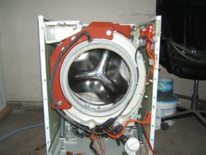 removing the tank with drum from the Samsung washing machine