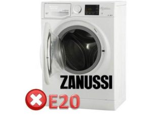 Klaida E20 Zanussi skalbimo mašinoje