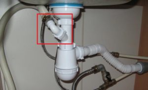 connect the drain hose to the siphon