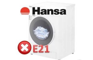 Kļūda E21 Hansa veļas mašīnā