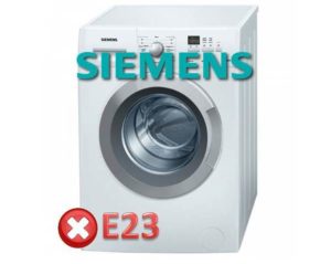 Ralat E23 dalam mesin basuh Siemens