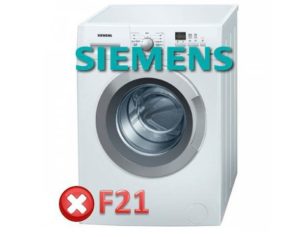 Pogreška F21 u Siemens perilici rublja