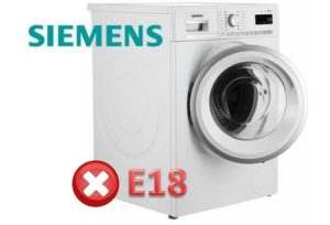 Kļūda E18 Siemens veļas mašīnā