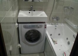 Where to put a washing machine in a small bathroom