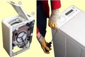 Disassembling a top-loading washing machine