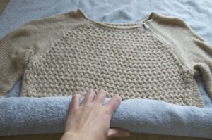 drying a wool sweater after washing