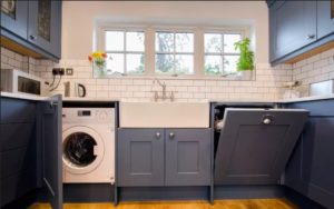 How to hide a washing machine in the kitchen