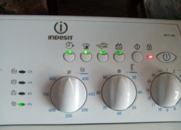 Error codes for the Indesit washing machine based on blinking indicator