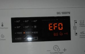 ข้อผิดพลาด EFO ในเครื่องซักผ้า Electrolux