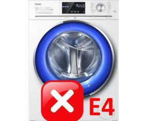 Kļūda E4 veļas mašīnā Haier