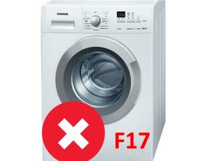 Klaida F17 Siemens skalbimo mašinoje