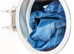 What mode should I use to wash jeans in an LG washing machine?