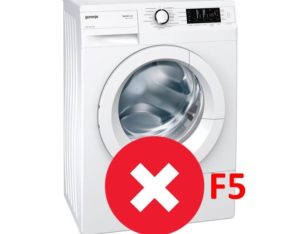 เกิดข้อผิดพลาด F5 ในเครื่องซักผ้า Gorenje