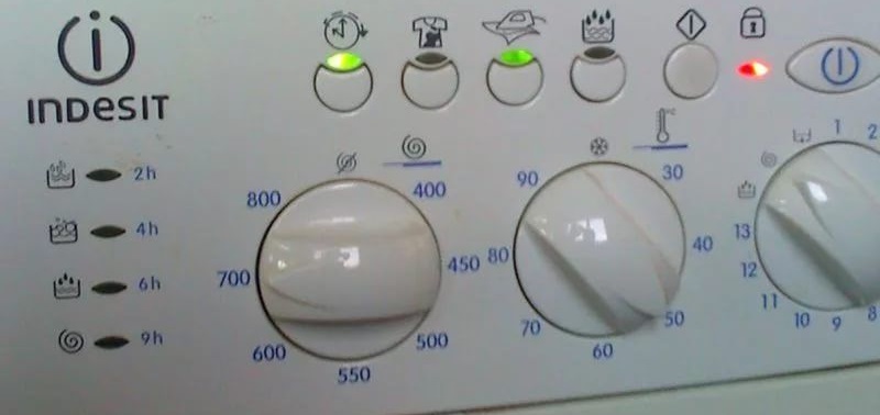 failure in the Indesit washing machine