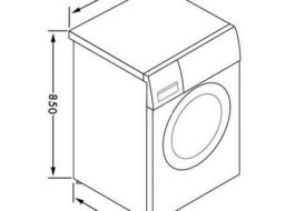 Dimensiones de una lavadora Indesit estrecha.